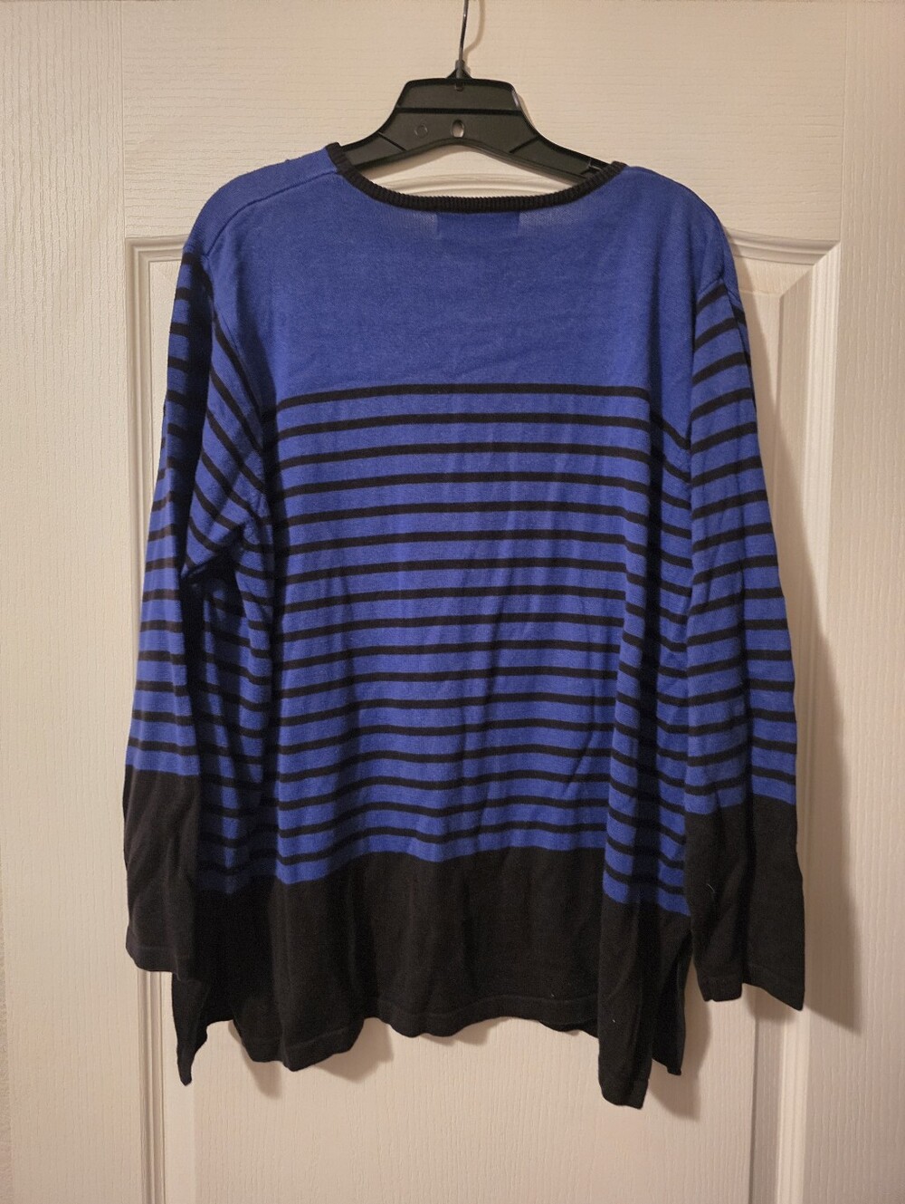 Lane Bryant Blue and Black Striped Long-Sleeve Sweater TOP 18/20